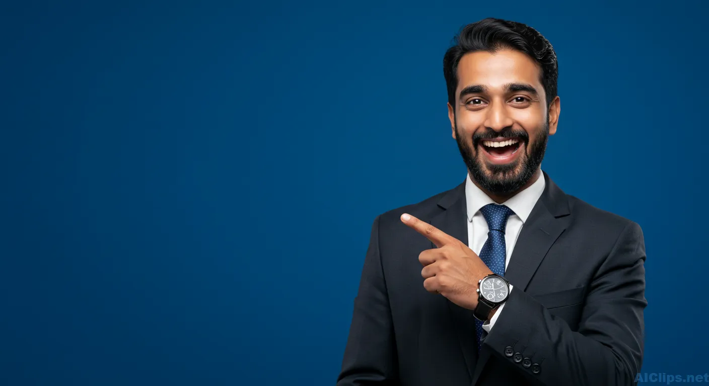 Confident Professional Man Pointing - Studio Portrait