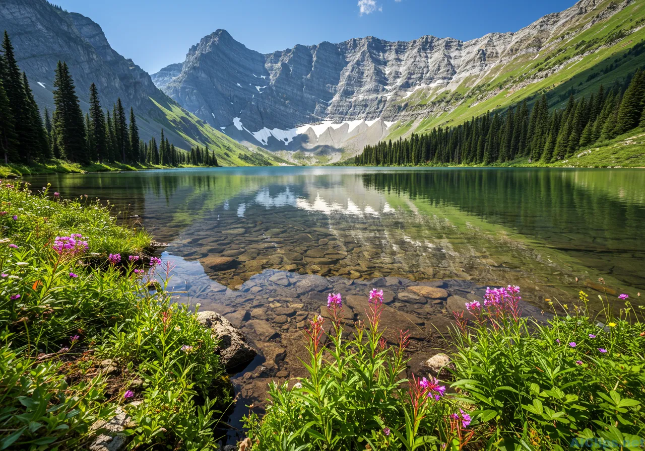 Stunning Mountain Reflections in Serene Lake