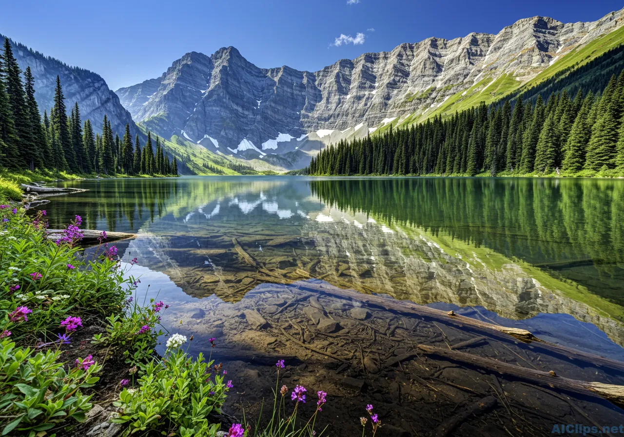 Breathtaking Mountain Lake Landscape with Reflections