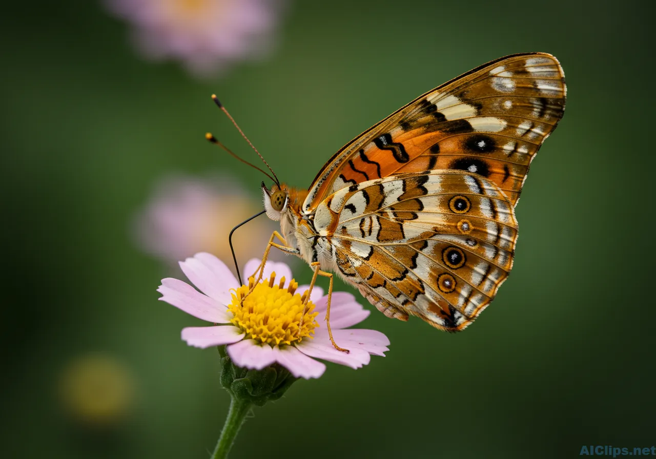 Stunning Macro Shot of Butterfly on Flower