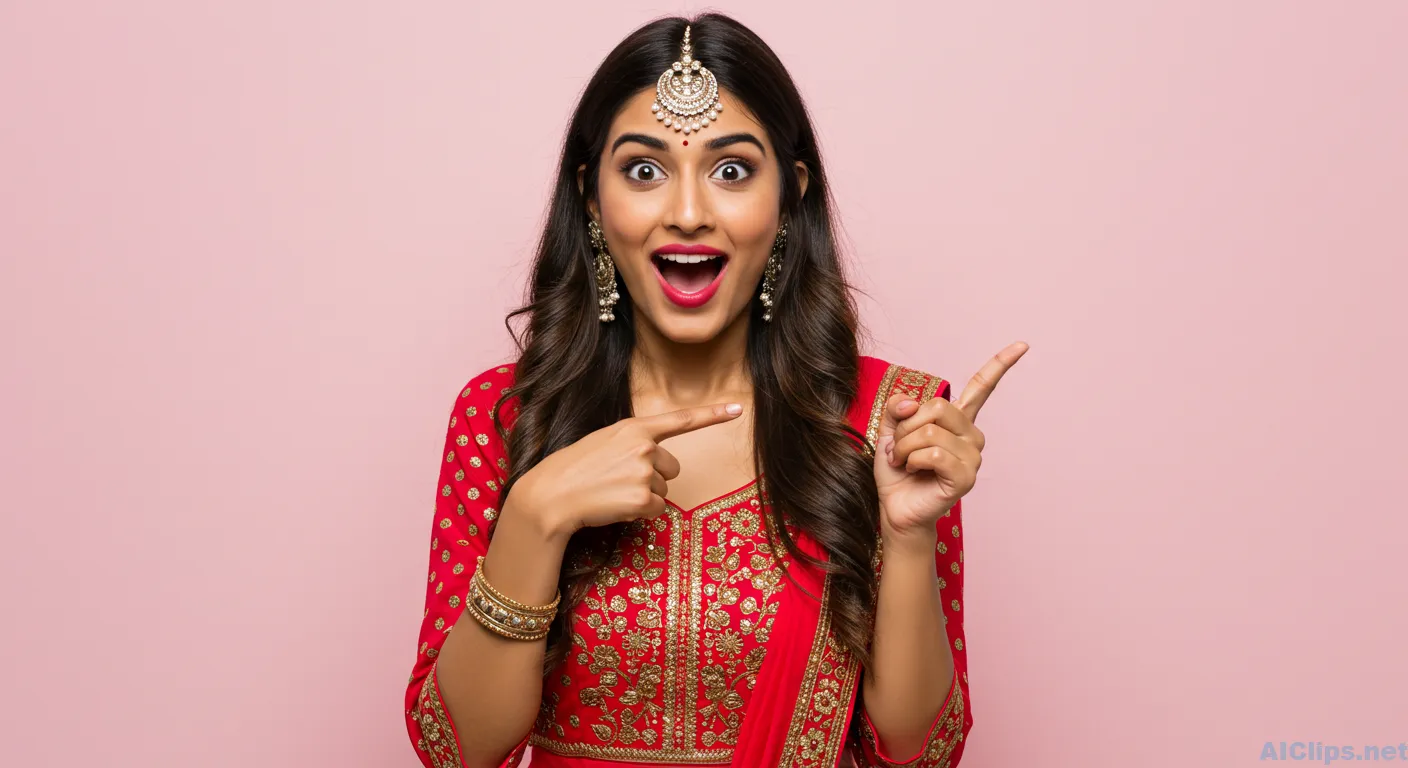 Elegant Indian Woman Celebrating in Traditional Attire