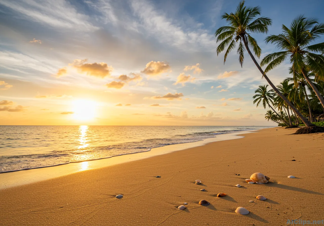 Breathtaking Tropical Beach Sunset Landscape