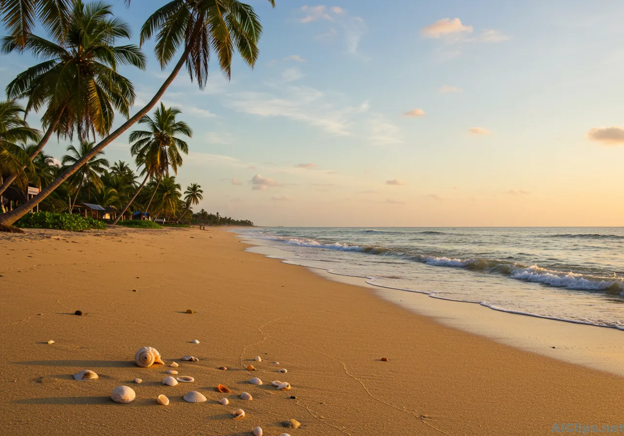 Serene Beach Sunset: Tropical Landscape Photography