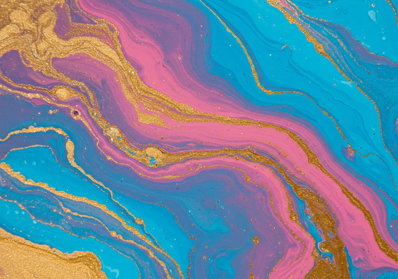 Minimal  clean Abstract Art with Gold Accents