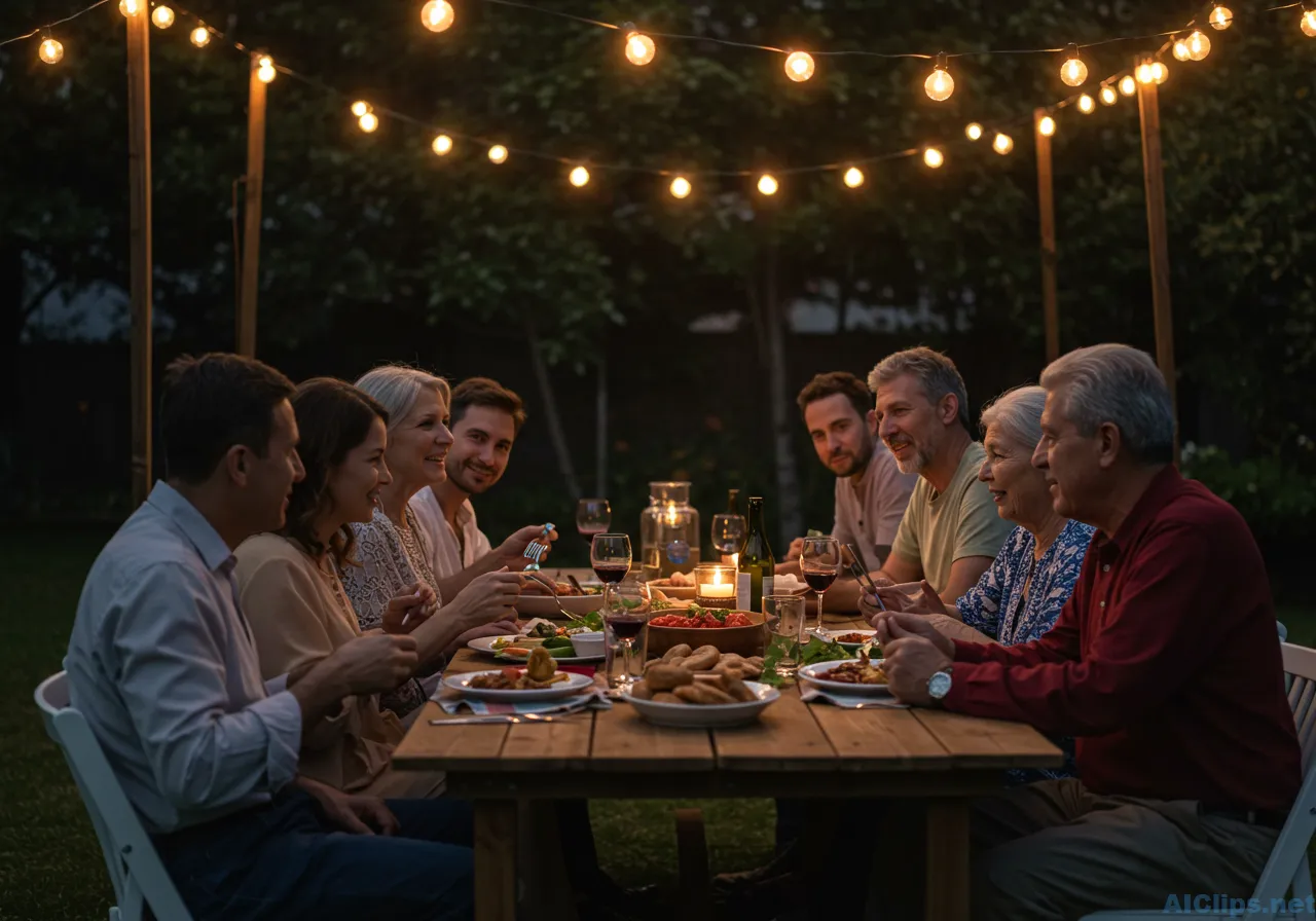 Elegant Outdoor Family Dinner Gathering