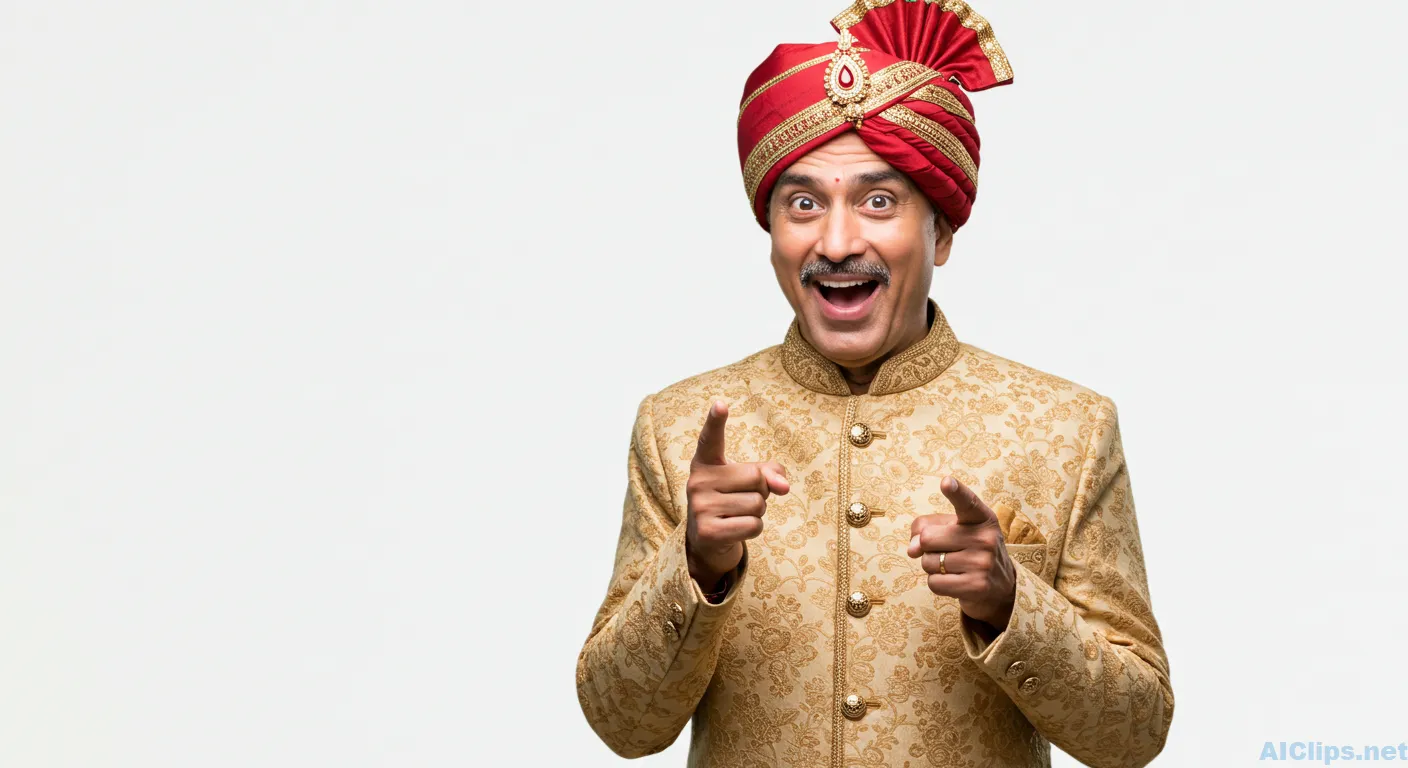 Vibrant Indian Wedding Performer in Traditional Attire