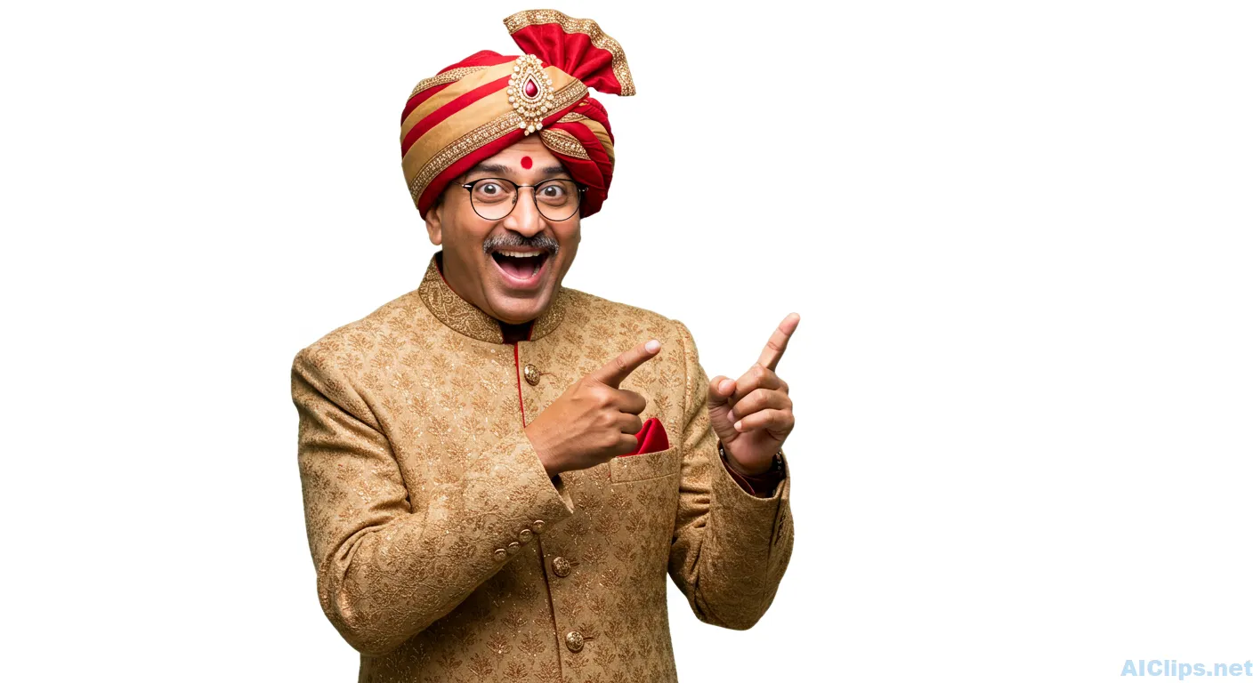Joyful Man in Traditional Attire Celebrating Culture