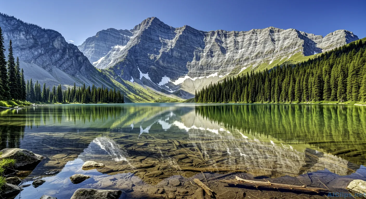 Stunning Mountain Lake Reflection for Professional Use