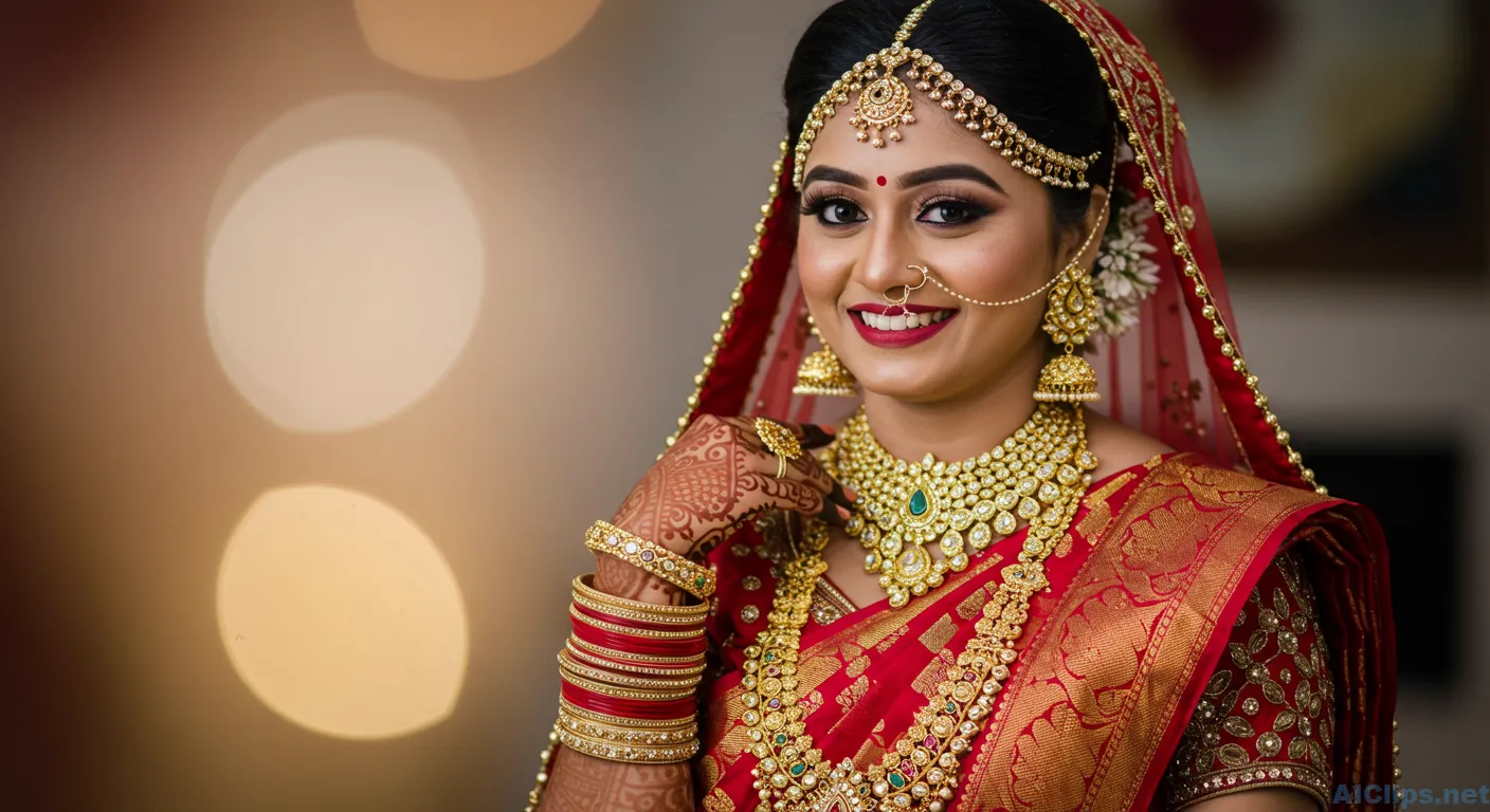 Elegant Indian Bridal Fashion with Traditional Jewelry