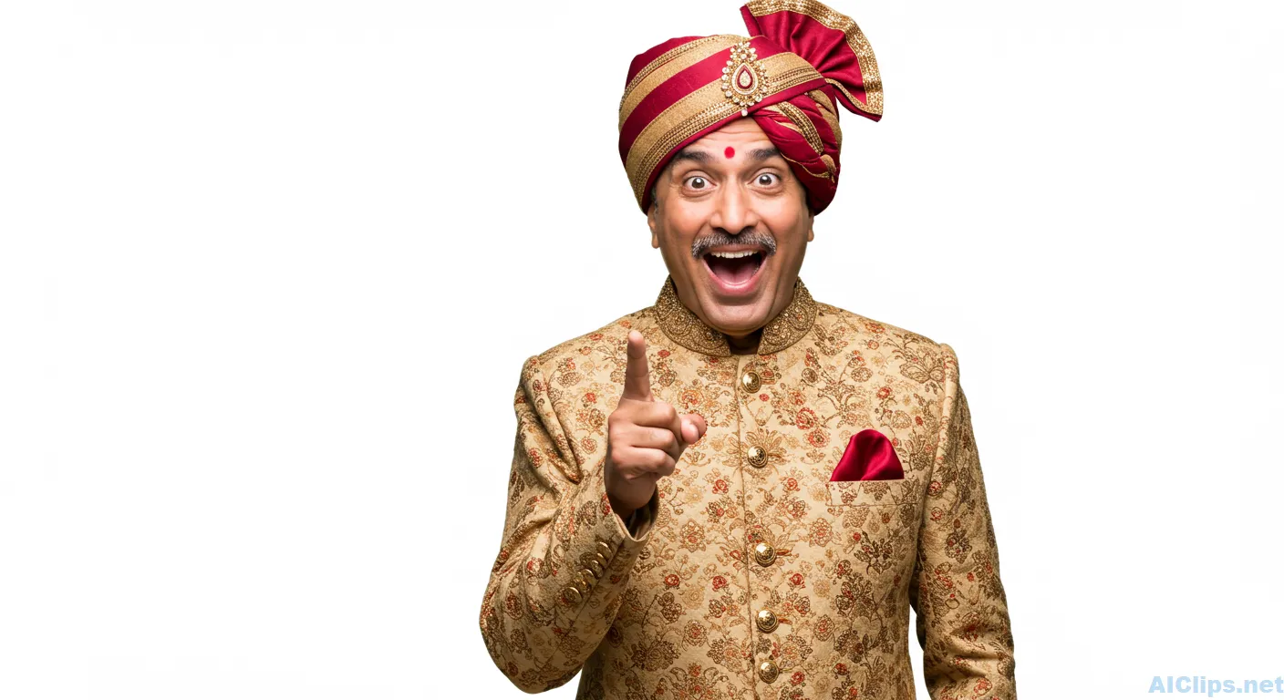 Joyful Celebration in Traditional Indian Attire