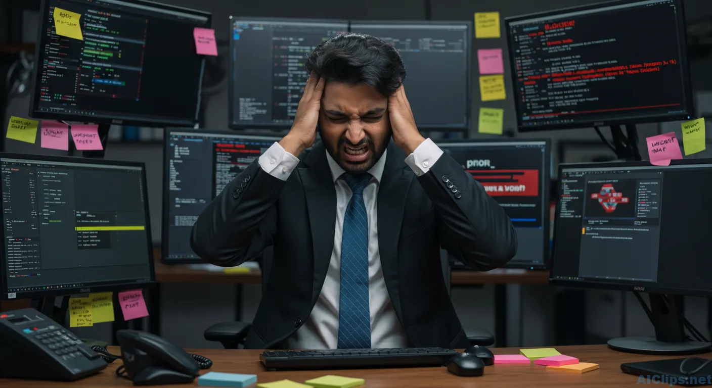 Stressed Professional in Tech Environment