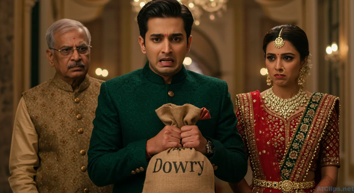 Indian Dowry Ceremony Emotional Scene in Modern Culture