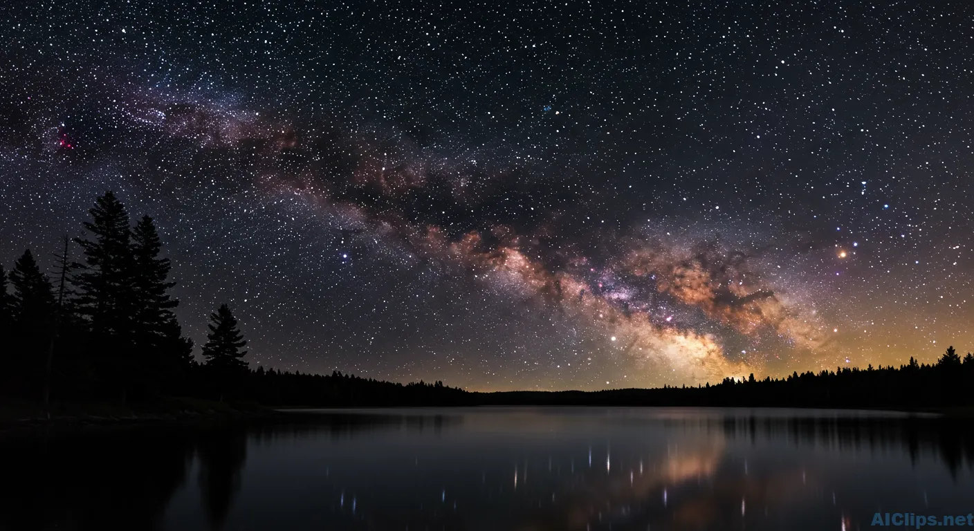 Stunning Night Sky Over Serene Lake