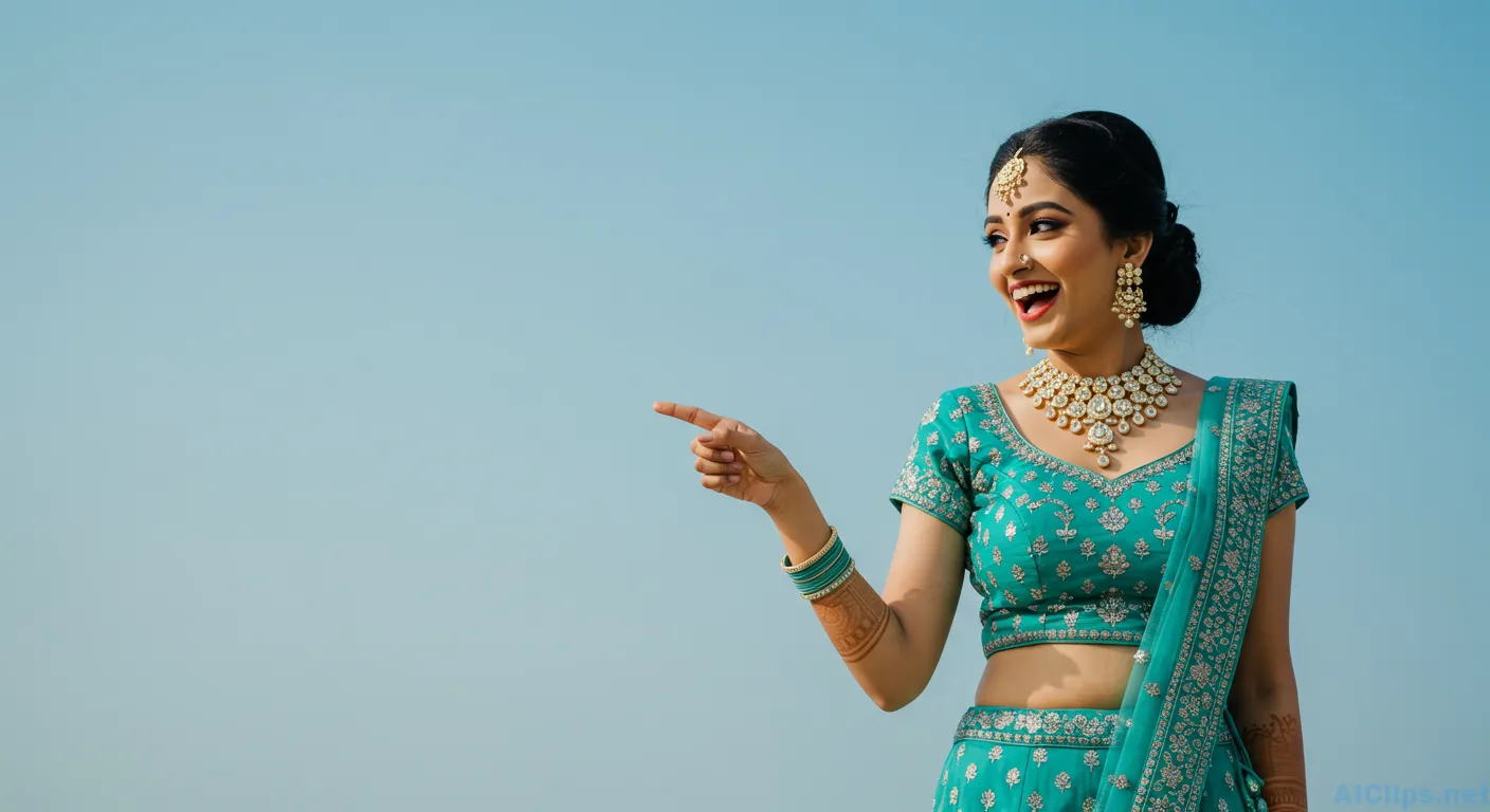 Elegant Indian Bride in Traditional Turquoise Attire