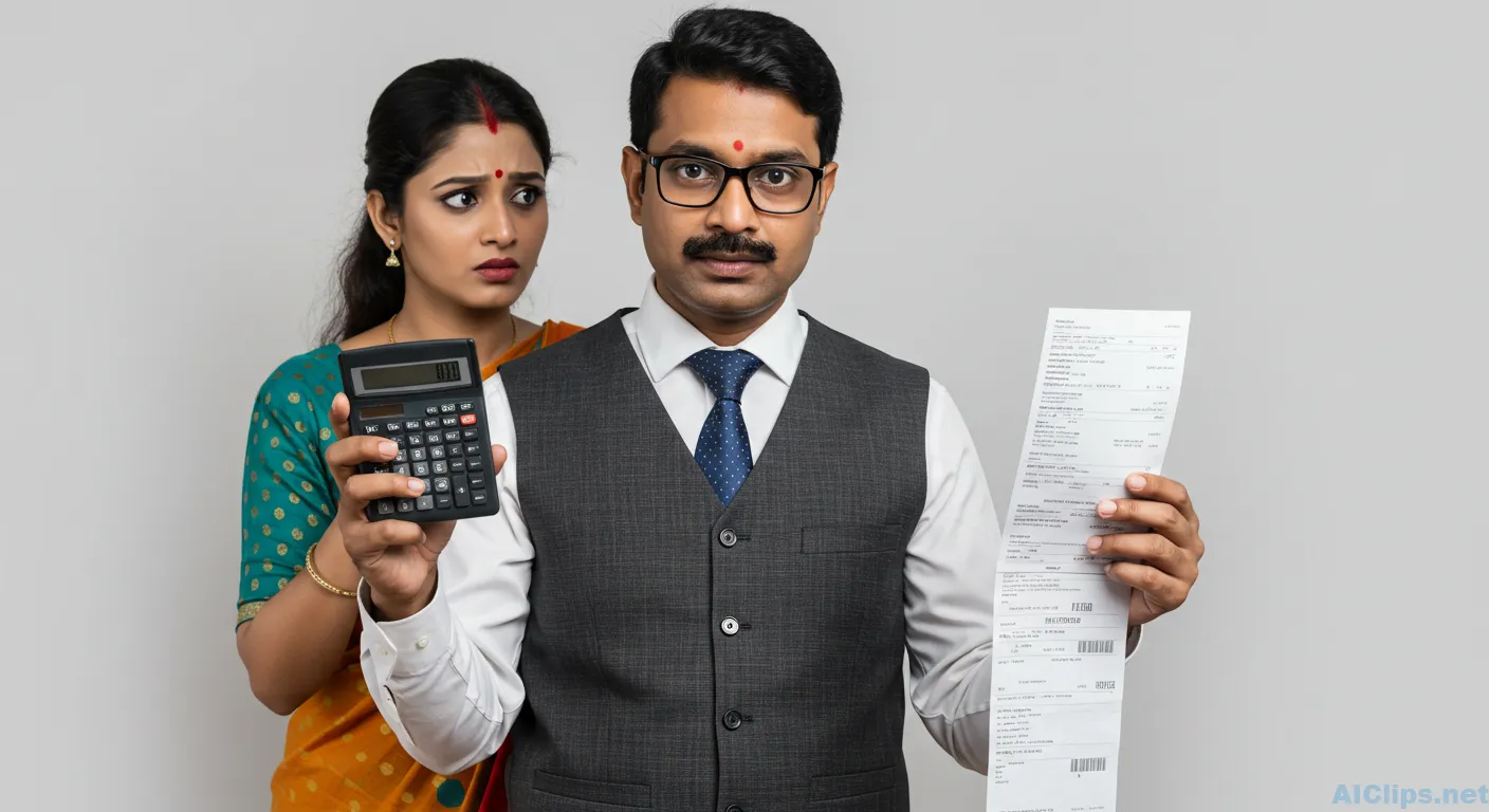 Business Finance Management with Calculator and Receipt
