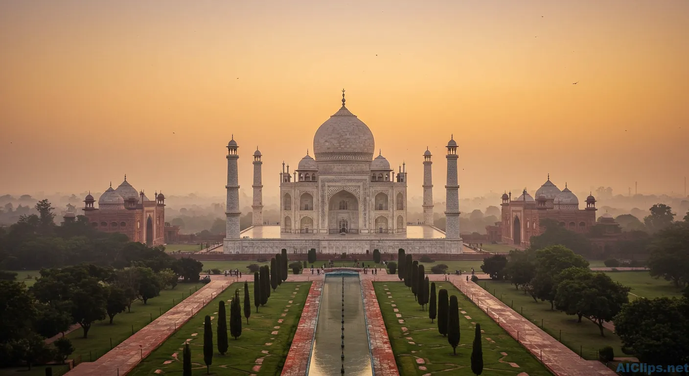 Stunning Sunset View of the Taj Mahal