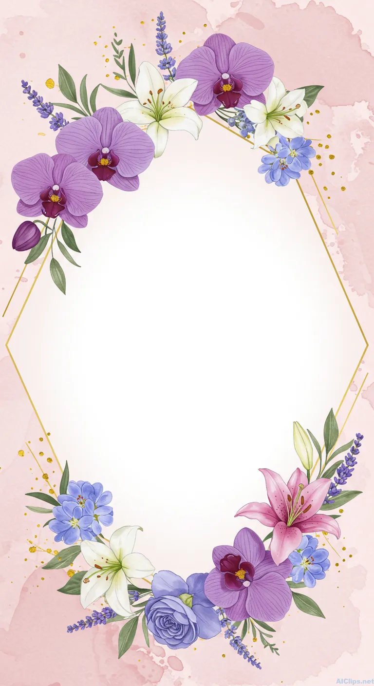 Elegant Floral Frame for Invitations and Marketing