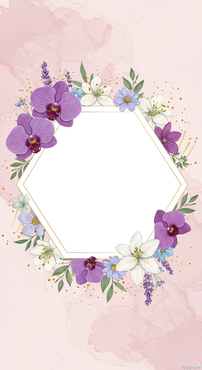 Wedding Floral Frame Design for Invitations & Branding