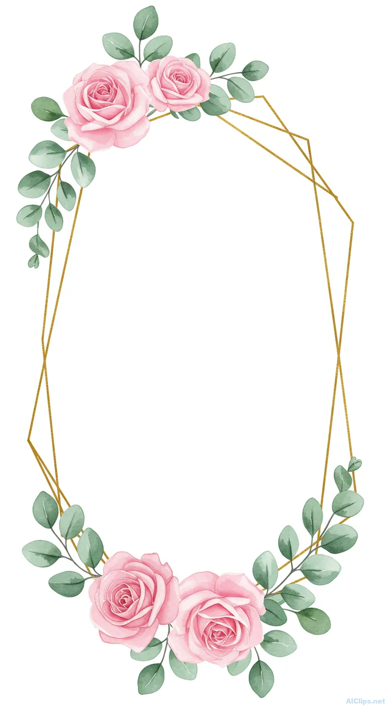 Elegant Floral Frame Design for Wedding Invitations