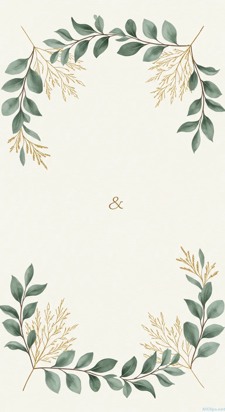 Elegant Greenery Frame for Invitations & Branding