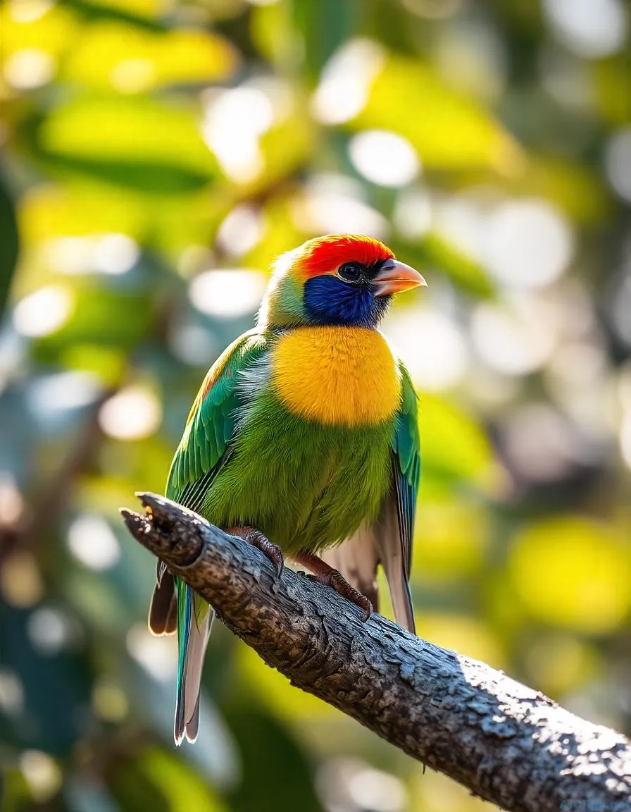 Vibrant Tropical Bird on Branch ‚Äì Wildlife Photography
