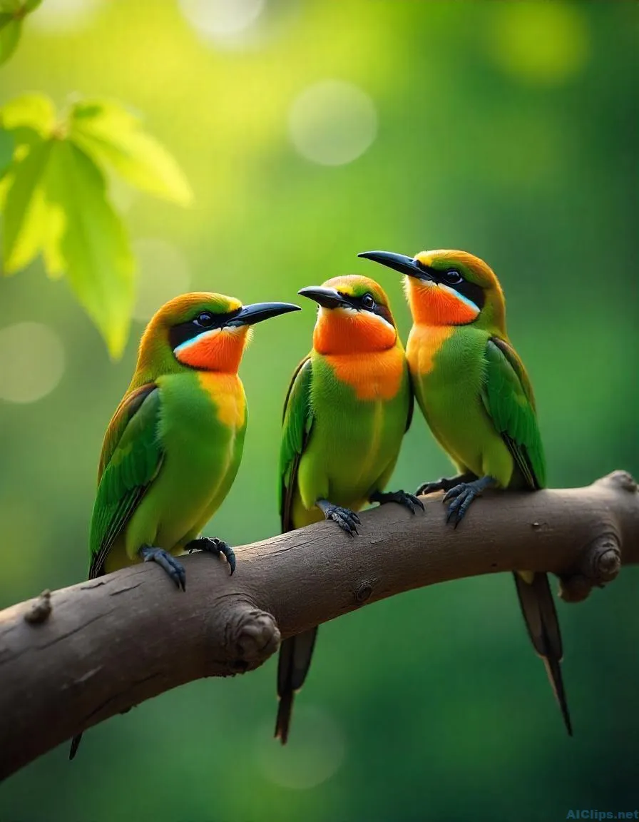 Colorful Birds on a Branch - Nature Photography