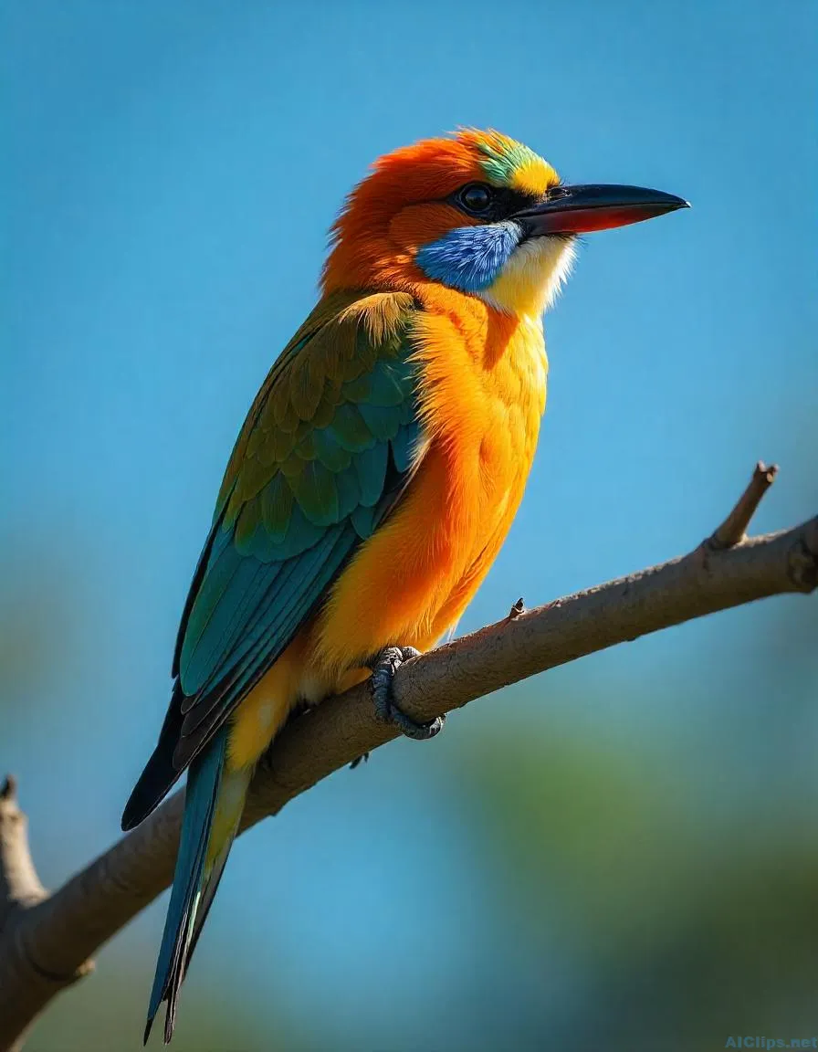 Vibrant Bird on a Branch: Captivating Wildlife Photography