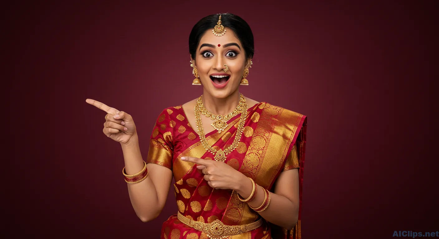 Festive Indian Woman in Traditional Attire