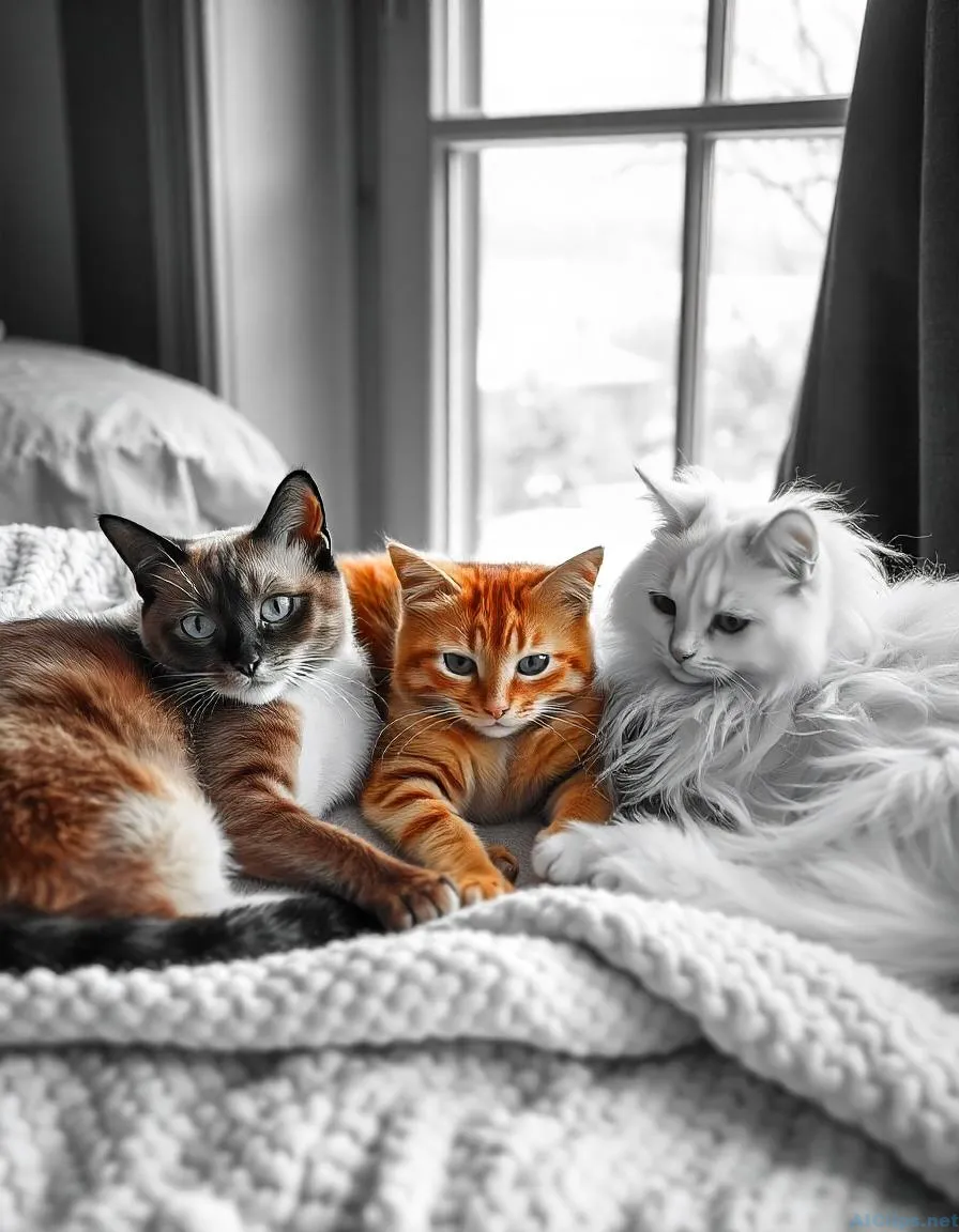 Charming Cats: A Stunning Cat Portrait in Soft Focus