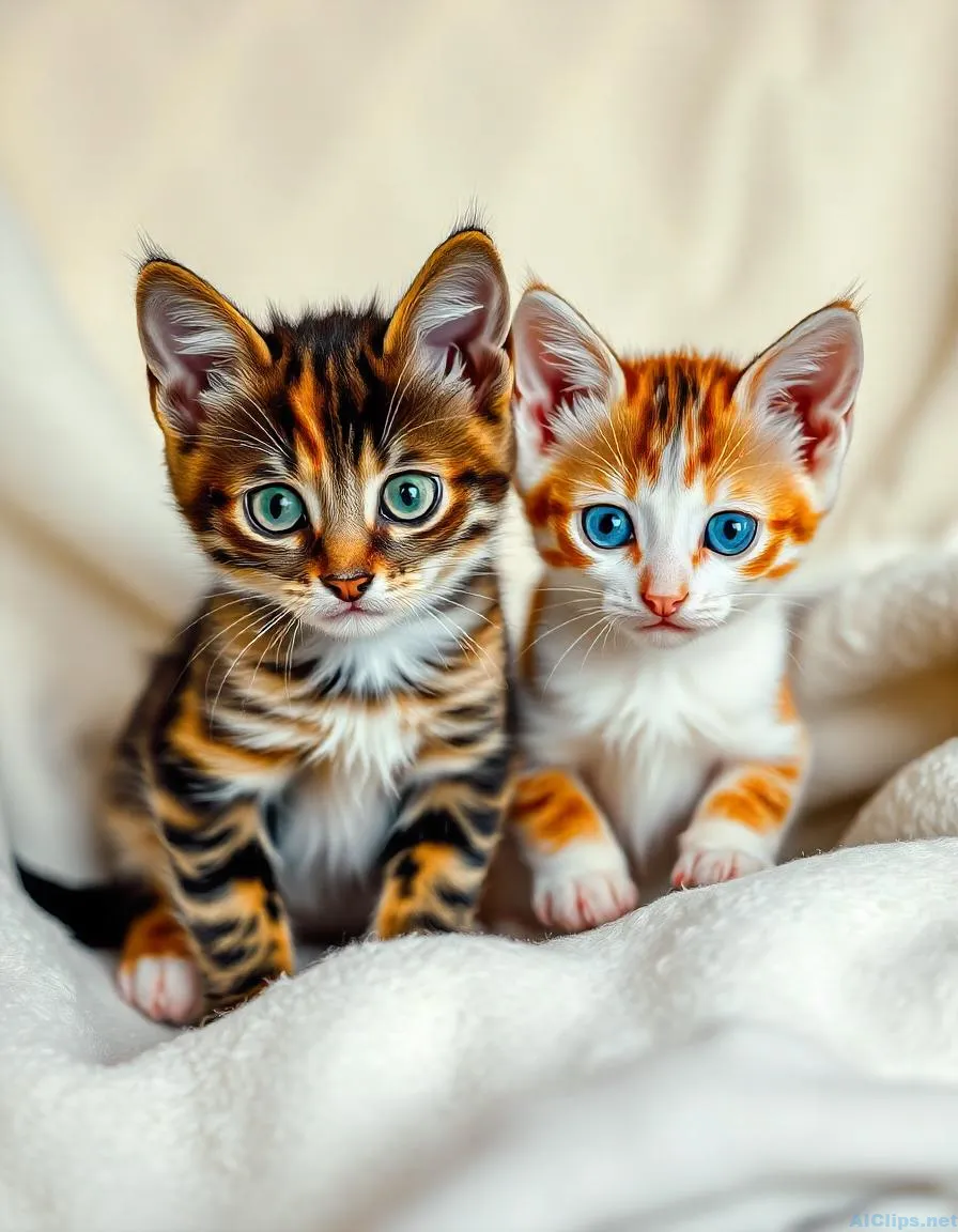 Adorable Kittens Duo: Perfect for Pet Lovers