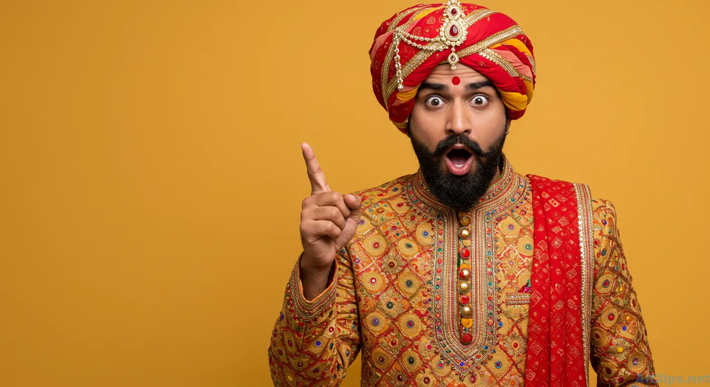 Vibrant Traditional Indian Attire Portrait