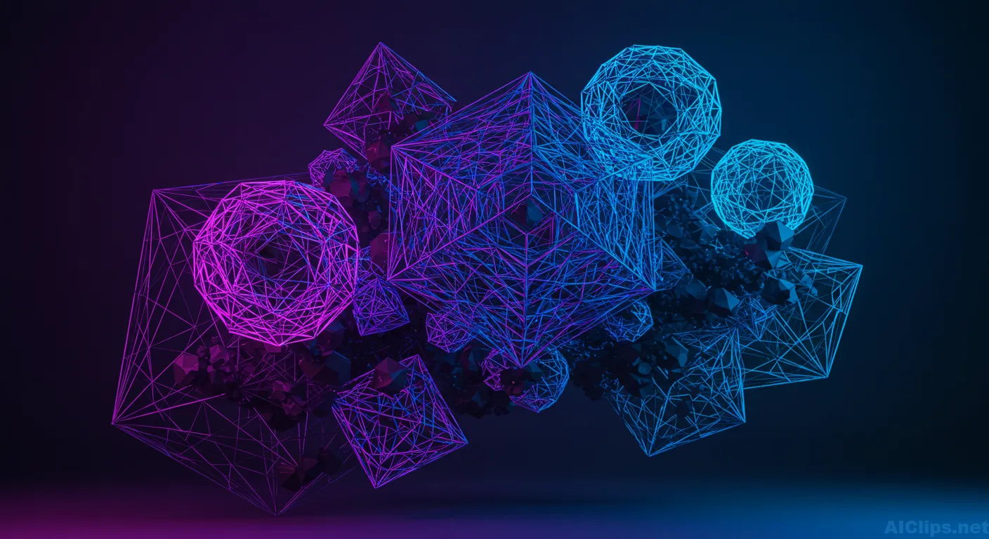 Futuristic Abstract 3D Wireframe Art Design