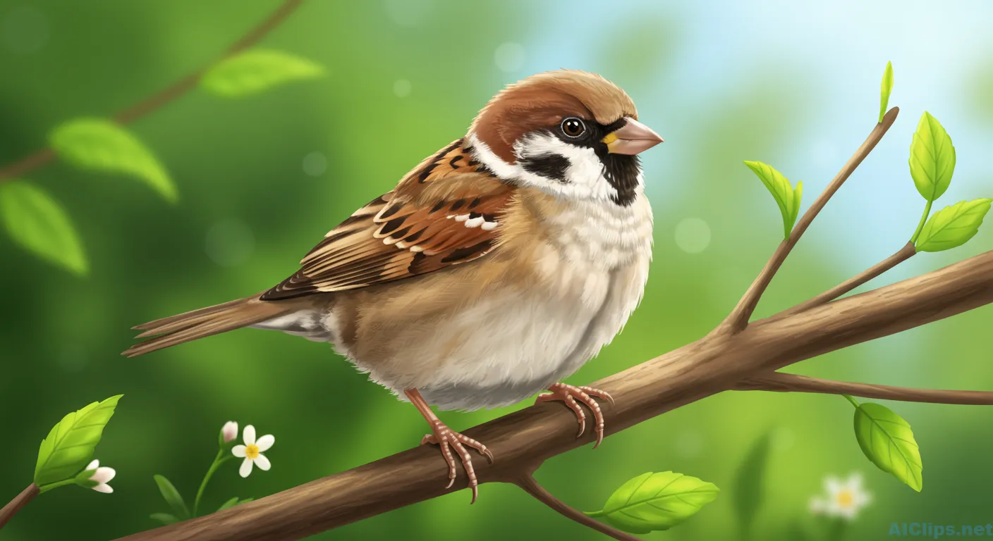 Vibrant Sparrow Illustration for Professional Use