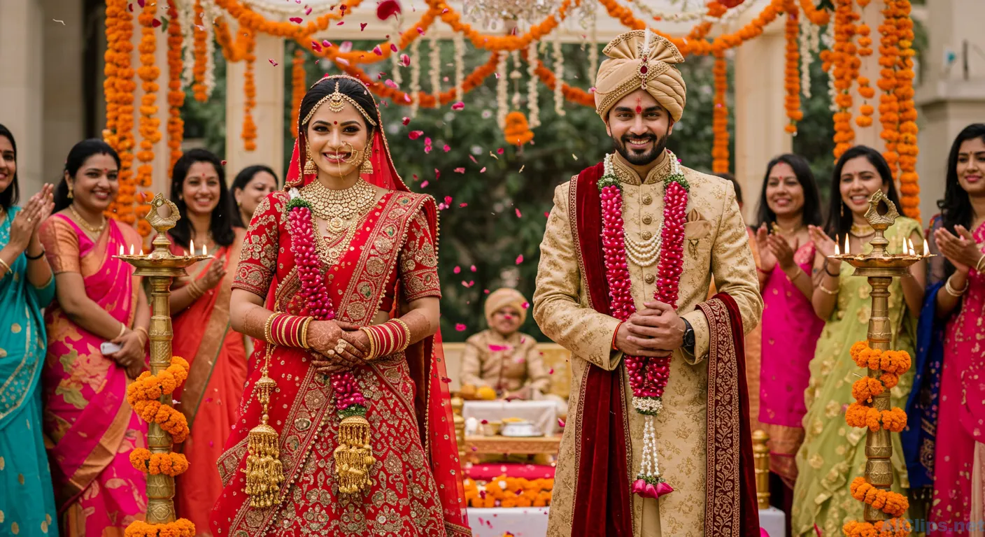 Joyful Indian Wedding Ceremony Celebration