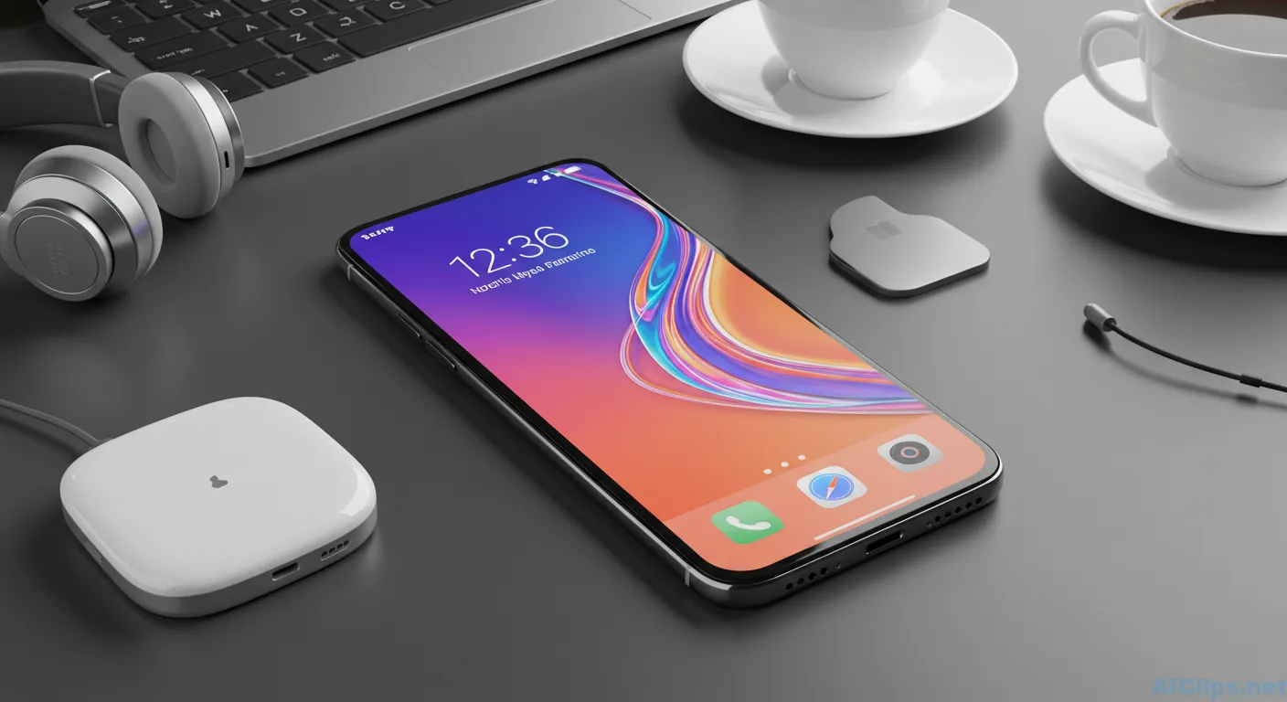 Modern Smart Gadget Setup with Mobile and Accessories