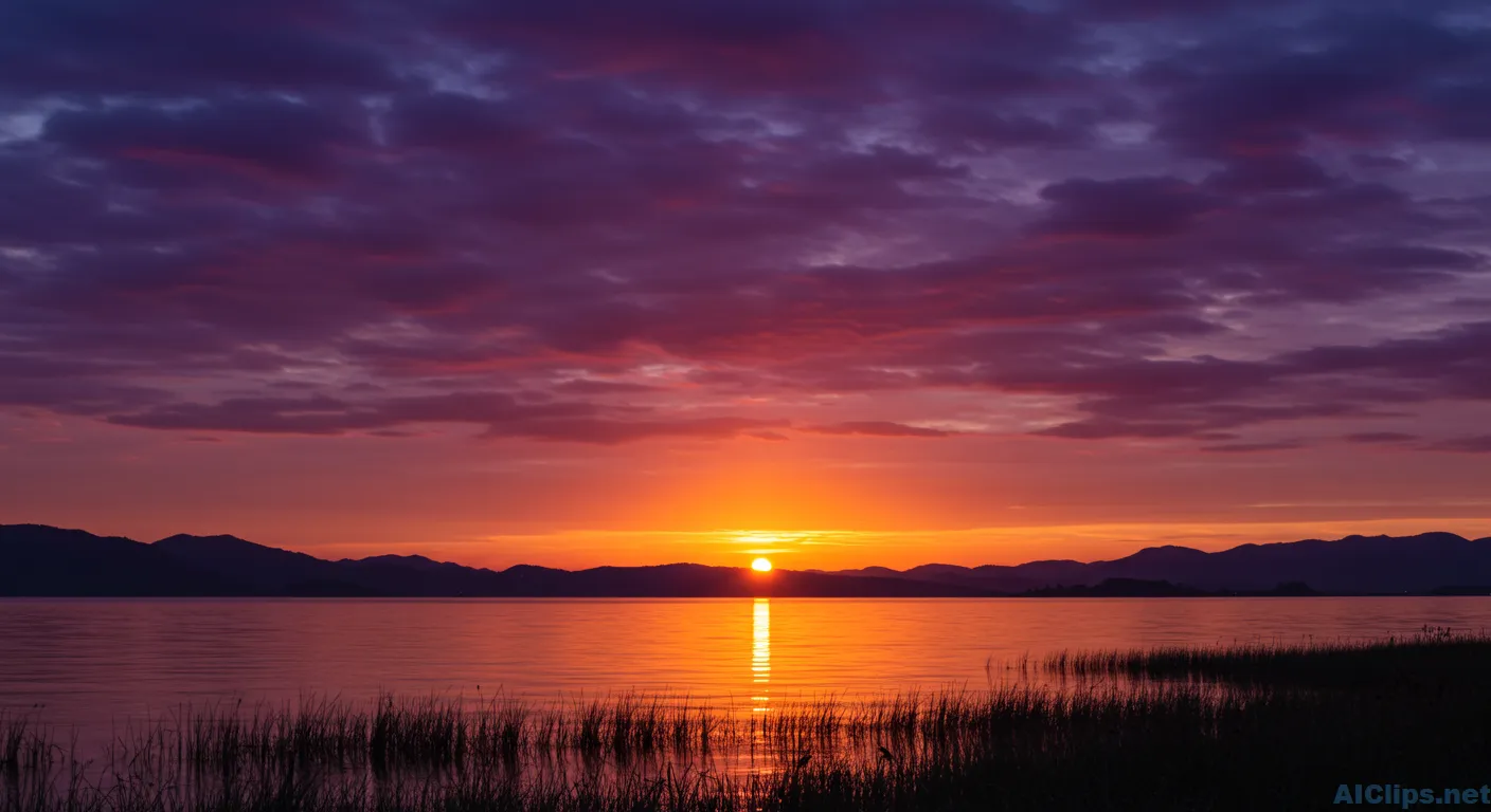 Stunning Sunset Over Calm Waters - Scenic Background