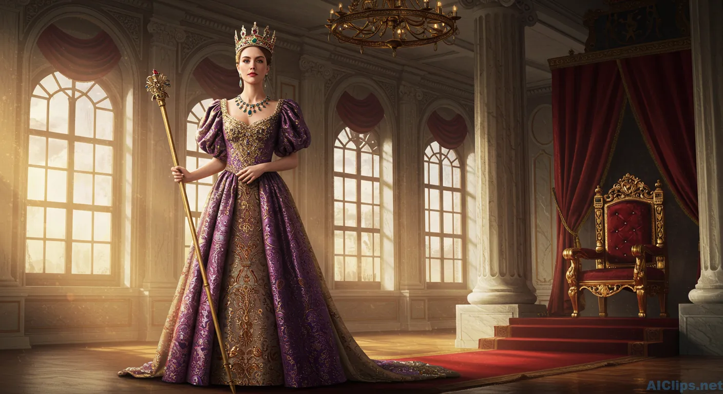 Majestic Royalty: Noble Queen in Elegant Attire