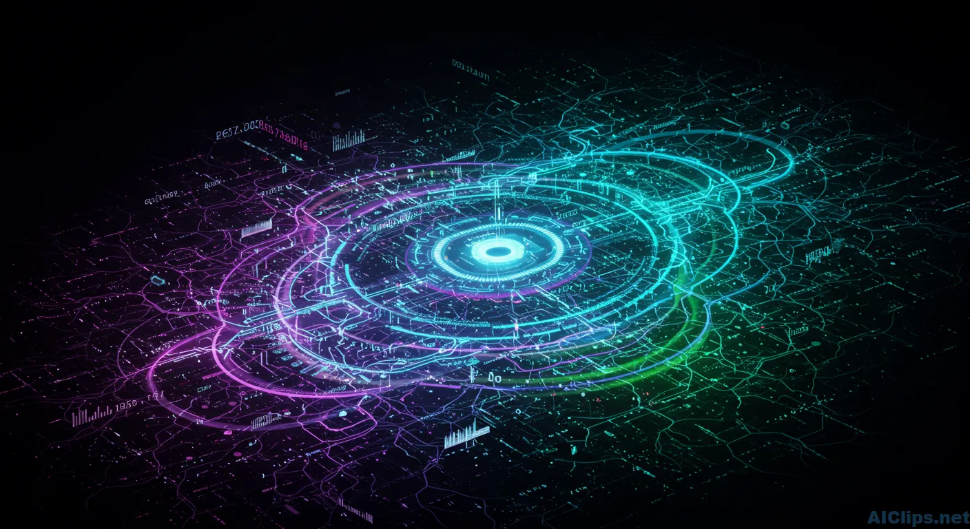 Futuristic Data Visualization in Vibrant Colors
