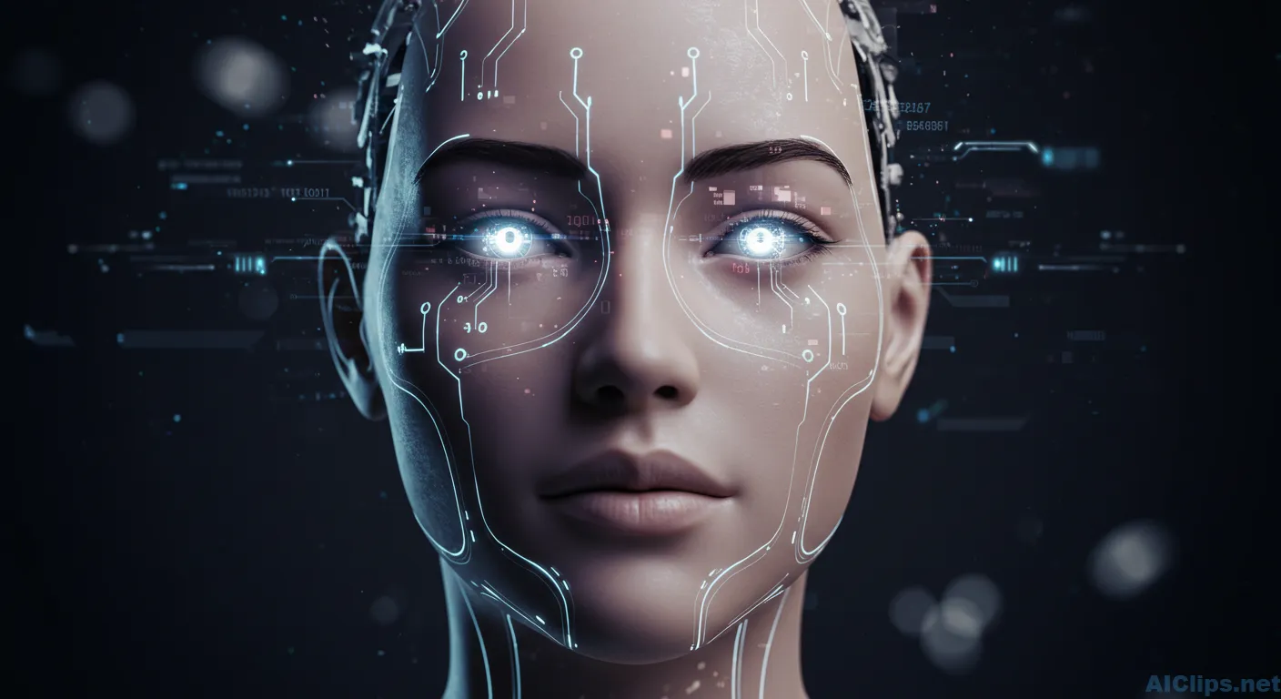 Futuristic AI Avatar with Cybernetic Enhancements