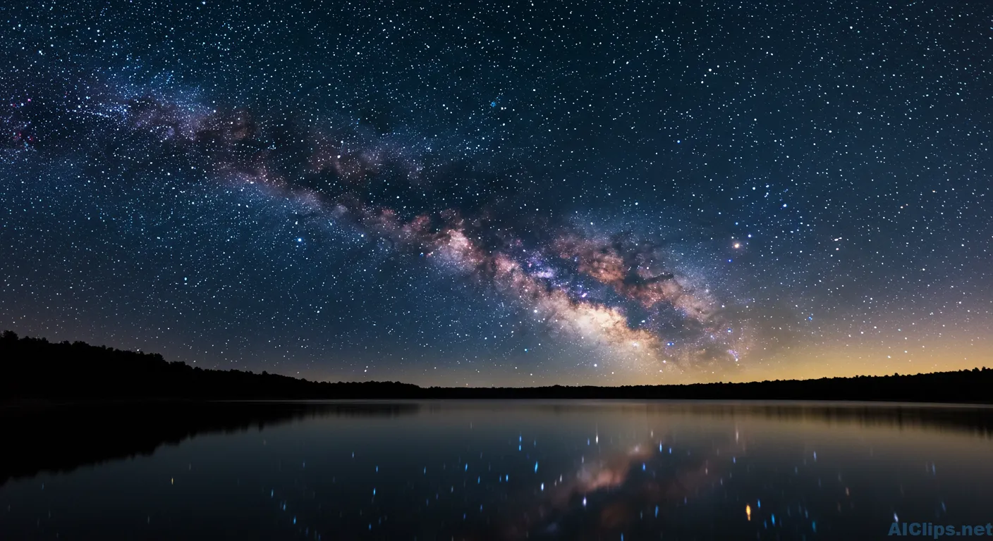 Stunning Night Sky with Milky Way Reflection