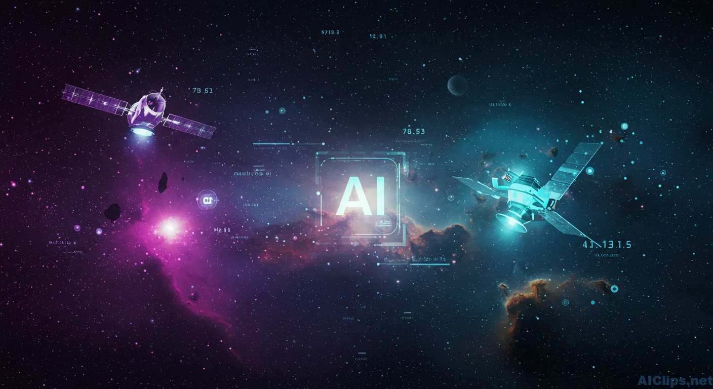 Futuristic AI Technology in Space Illustration