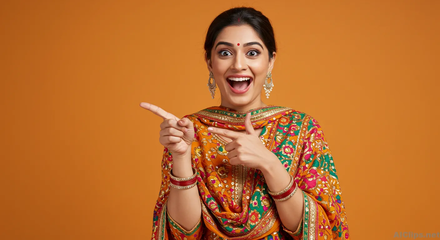 Vibrant Smiling Woman in Traditional Attire