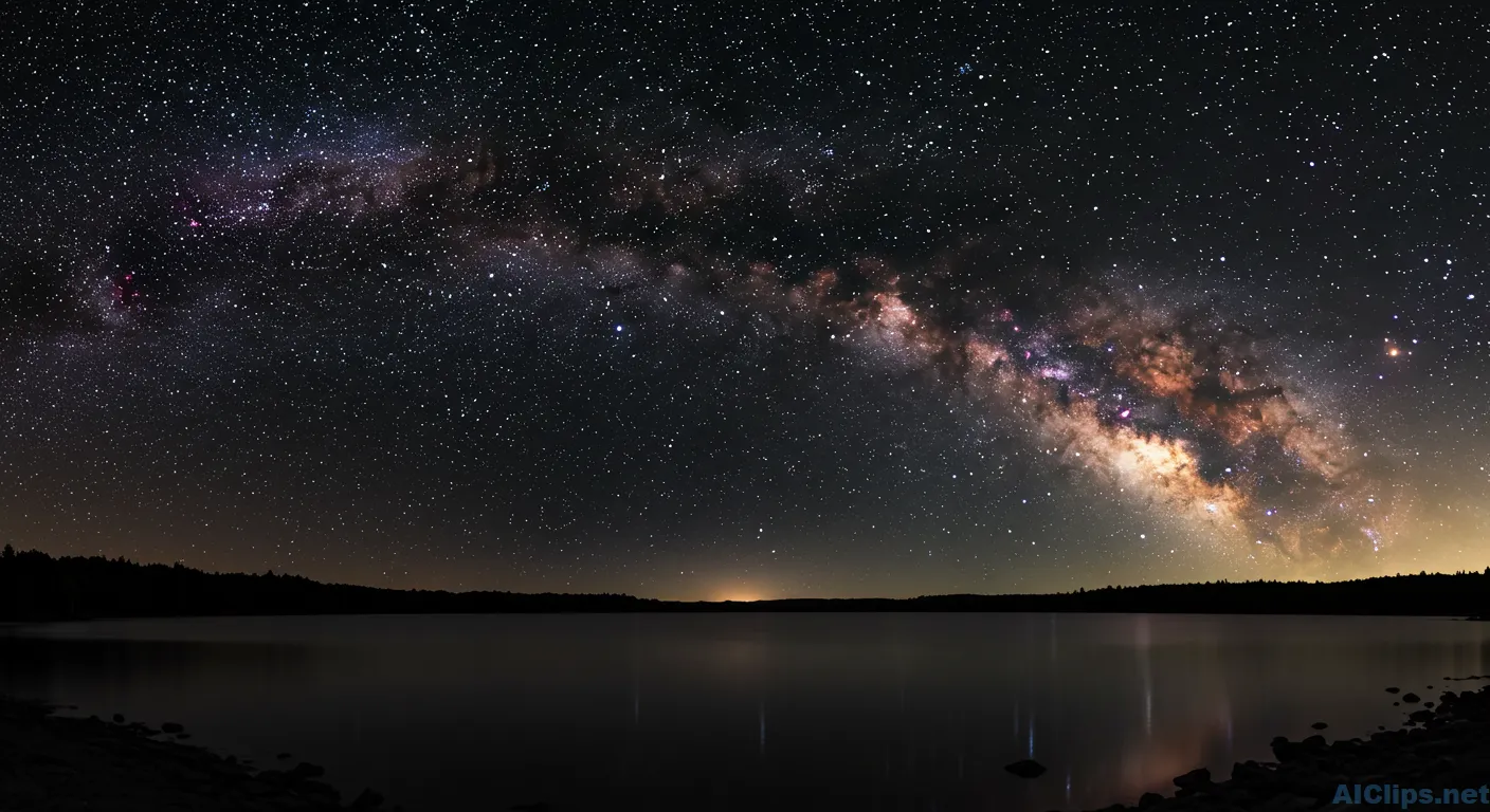 Stunning Milky Way Over Serene Lake Landscape