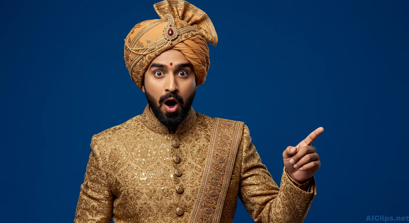 Elegant Indian Traditional Attire with Vibrant Expression