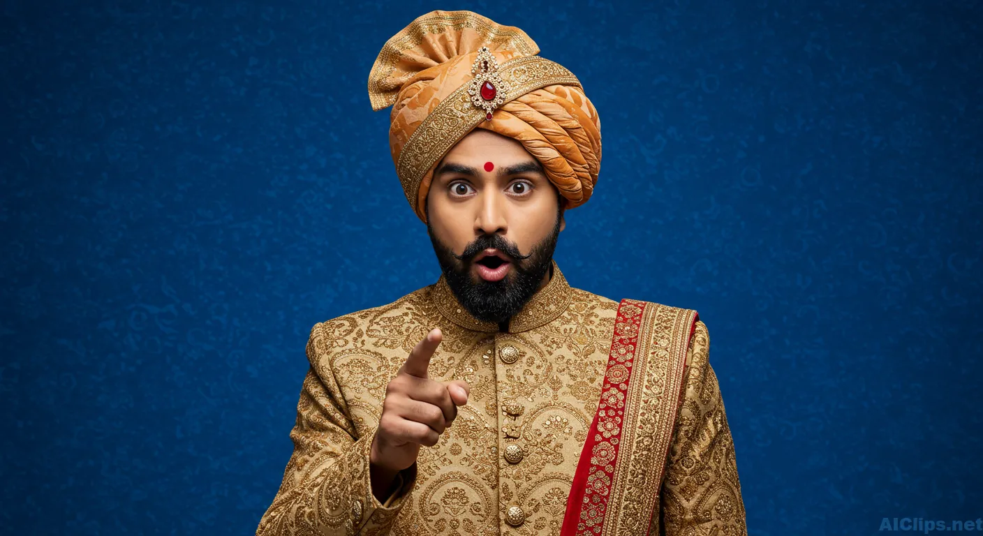 Traditional Indian Attire Gesture for Cultural Promotion
