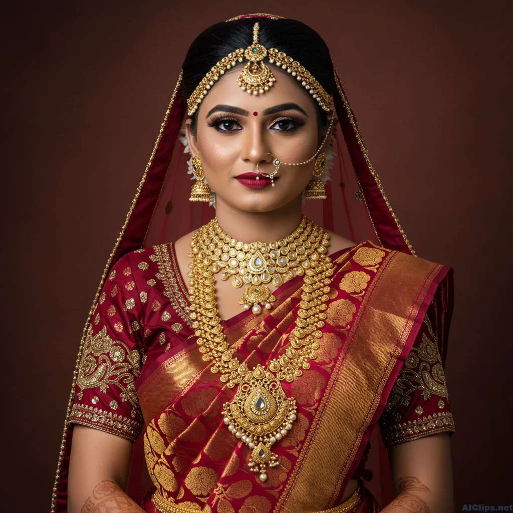 Elegant Indian Bridal Portrait for Cultural Promotions