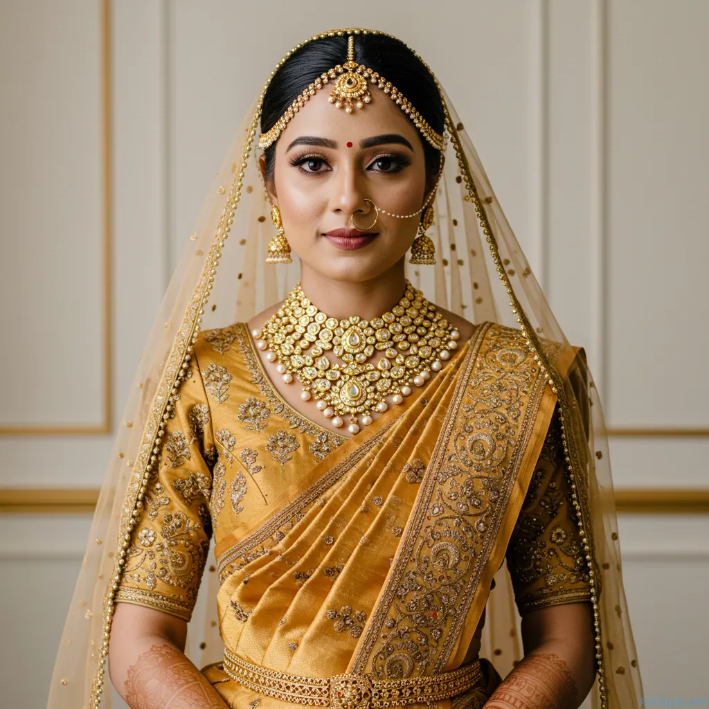 Elegant Indian Bridal Look in Traditional Attire