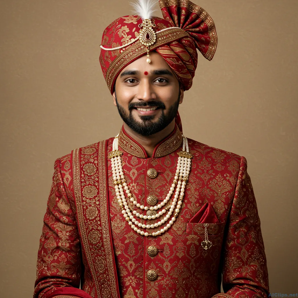 Elegant Traditional Indian Attire Portrait - Wedding Style