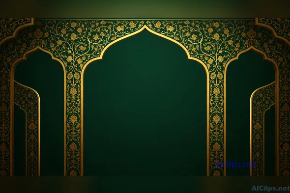 Elegant Green and Gold Ornamental Background