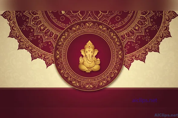 Elegant Ganesh Mandala Background for Celebrations